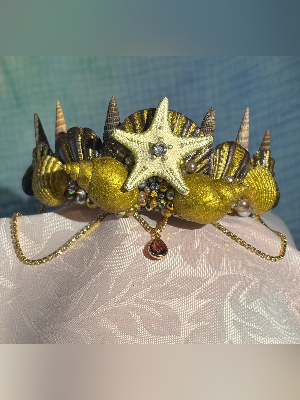 Brown and gold seashell mermaid tiara